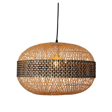 Handcrafted Bamboo Pendant 1- Natural/Black at Online8 Furniture Auckland NZ