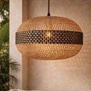Handcrafted Bamboo Pendant 1- Natural/Black at Online8 Furniture Auckland NZ