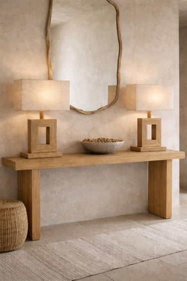 Bamboo & Linen Table Lamp - Natural at Online8 Furniture Auckland NZ