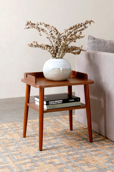 TRIBOA BAY Calista Bedside Table - Natural Walnut