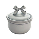 White & Silver Ribbon Trinket Box