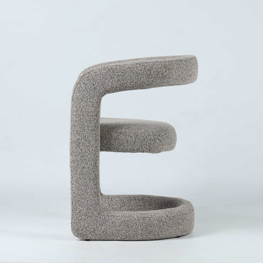 Crescent Dining Chair in Mocha Stone - side view
