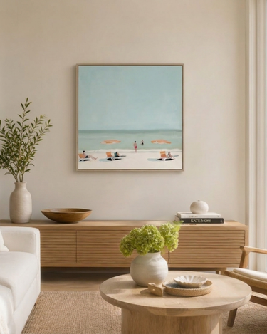 Nothing Urgent Print framed canvas art styled on a wall