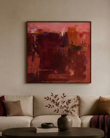 Ember Plain Square Print Canvas Wall Art at Online8 Furniture Auckland NZ