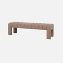 Gaudi Bench in camel boucle with ribbed seat
