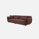 Nearly Famous Sofa in Chestnut Weave, curved low profile sofa