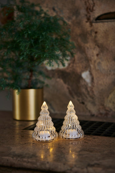 SIRIUS Lucy LED Glass Trees S/2 - Clear