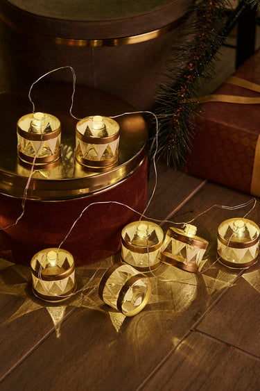 SIRIUS Elly LED Glass Drum Garland - Gold