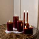 SIRIUS Sille Rechargeable Taper Candles S/2 - Bordeaux