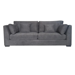 York 3-Seater Upholstered Sofa - Charcoal