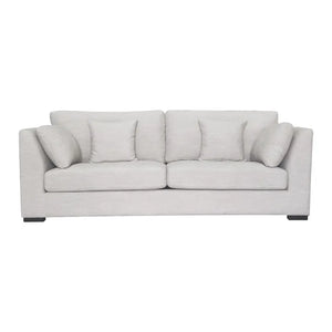 York 3 Seater Upholstered Sofa - Salt