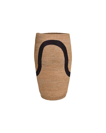 KINTU COLLECTION Elinna Basket - Natural w/Chocolate Wave