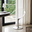 Jetson Swivel Chair - Clear & Aluminium