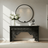 Abigail Carved Console Table - Black 1500mm at Online8 Furniture Auckland NZ