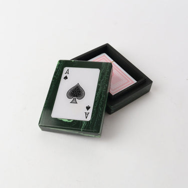 Ace of Spades Green Resin Card Box at Online8 Furniture Auckland NZ