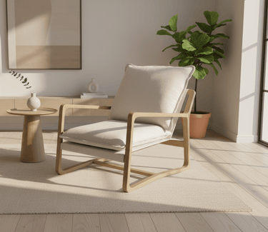 Acer Lounge Chair - Linen at online8 furniture store Auckland