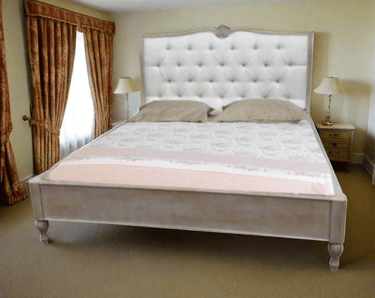 Adele King Bed Frame - Grey Wash at online8 furniture store Auckland