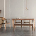 Baur Bench Seat styled in a mid-century dining setting