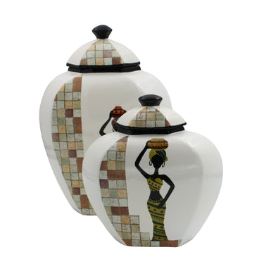African Decorative Vase - Large at online8 furniture store Auckland