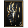 Afro Lady with Gold Strips Framed Canvas Wall Art at online8 furniture store Auckland