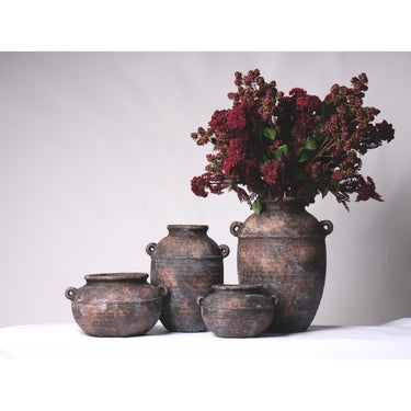 Aged Deep Umber Urn Vase - Large at online8 furniture store Auckland