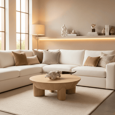 Alaska Round Coffee Table - Elm at Online8 Furniture Auckland NZ