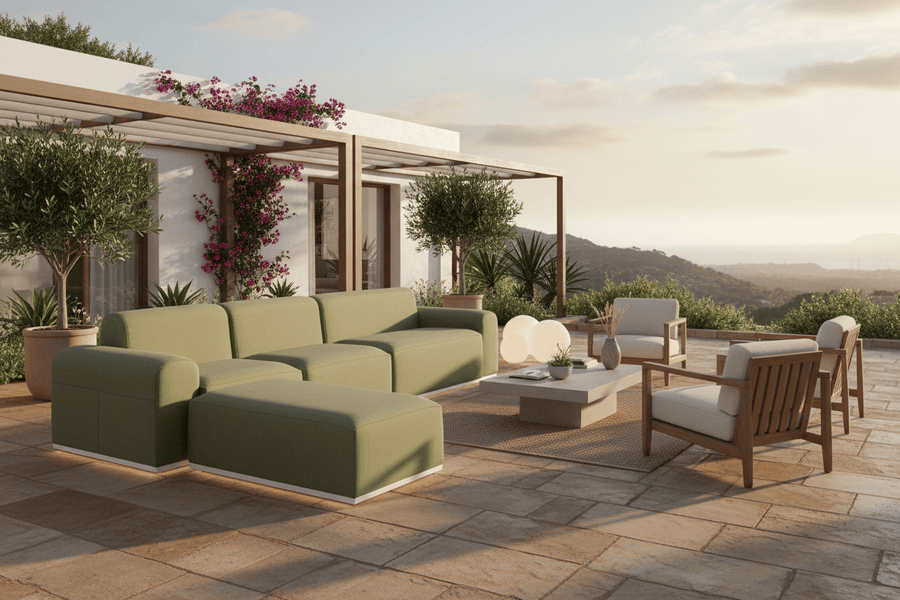 Alice Outdoor Sectional Sofa Set With Ottoman at online8 furniture store Auckland