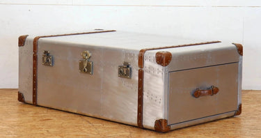 Aluminium Coffee Table with 2 Drawers at online8 furniture store Auckland