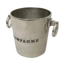 Aluminium Round Champagne Bucket - Raw Silver at online8 furniture store Auckland
