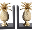 Aluminum Brass Pine Apple Bookends at online8 furniture store Auckland