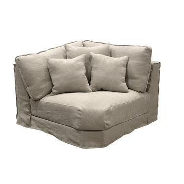 Amalfi Slip Cover Corner - Burlap at online8 furniture store Auckland