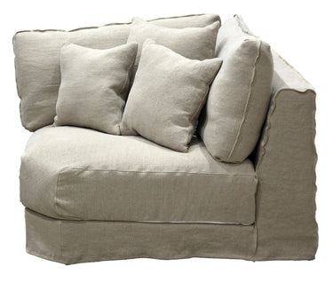 Amalfi Slip Cover Corner - Burlap at online8 furniture store Auckland