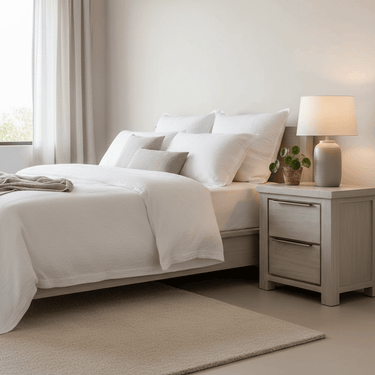 Amanda 2 Drawer Bedside Table at online8 furniture store Auckland