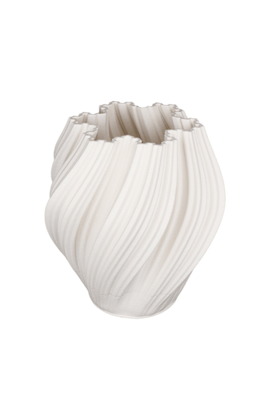 Amelie White 3D Printed Ceramic Vase - Large at online8 furniture store Auckland