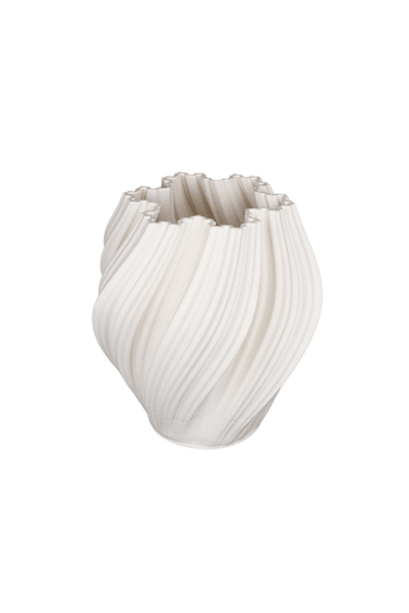 Amelie White 3D Printed Ceramic Vase - Small at online8 furniture store Auckland