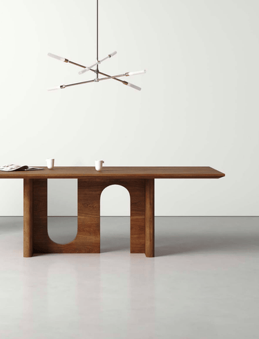 Anakin Dining Table - Brown Oak 2200mm at online8 furniture store Auckland