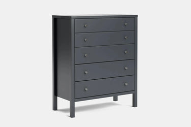 Andes 5 Drawer Tallboy - Pine at online8 furniture store Auckland