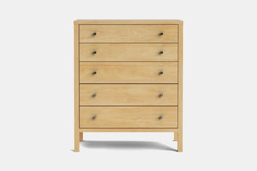 Andes 5 Drawer Tallboy - Pine at online8 furniture store Auckland