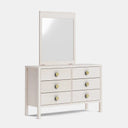 Andes 6 Drawer Dresser & Mirror- Ash at online8 furniture store Auckland