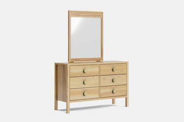 Andes 6 Drawer Dresser & Mirror- Ash at online8 furniture store Auckland