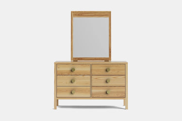 Andes 6 Drawer Dresser & Mirror- Ash at online8 furniture store Auckland