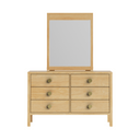 Andes 6 Drawer Dresser & Mirror - Pine at online8 furniture store Auckland