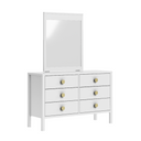 Andes 6 Drawer Dresser & Mirror - Pine at online8 furniture store Auckland