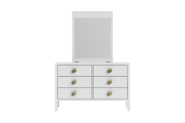 Andes 6 Drawer Dresser & Mirror - Pine at online8 furniture store Auckland