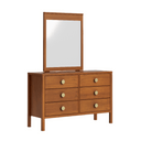 Andes 6 Drawer Dresser & Mirror - Pine at online8 furniture store Auckland