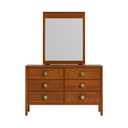 Andes 6 Drawer Dresser & Mirror - Pine at online8 furniture store Auckland