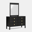 Andes 6 Drawer Dresser & Mirror - Pine at online8 furniture store Auckland
