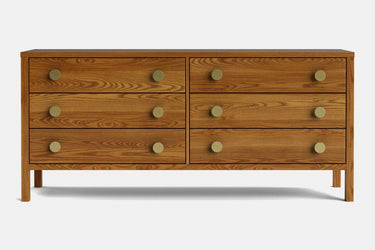 Andes 6 Drawer Wide Lowboy - Ash at online8 furniture store Auckland