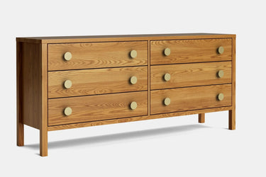Andes 6 Drawer Wide Lowboy - Ash at online8 furniture store Auckland