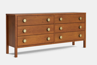 Andes 6 Drawer Wide Lowboy - Pine at online8 furniture store Auckland